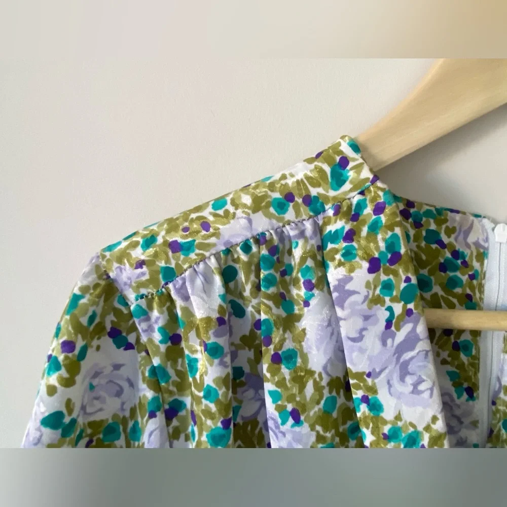 Vintage floral micropleated midi dress - Picture 10 of 15